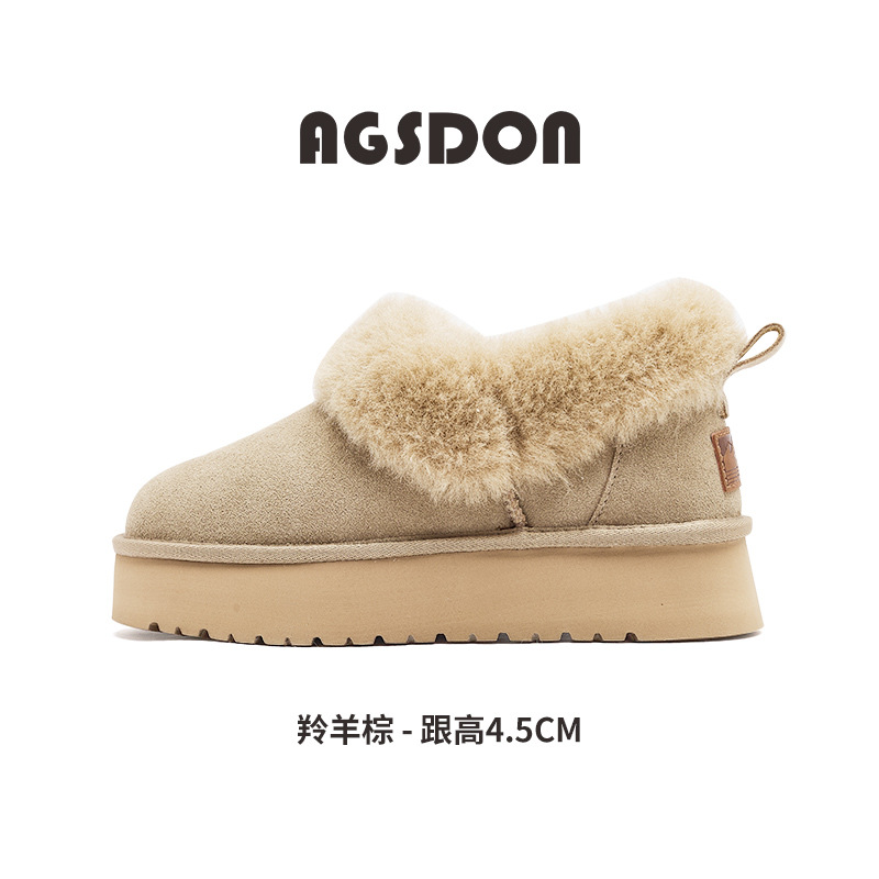 Botas de nieve para mujeres 2025 nuevos zapatos de algodón de nieve de invierno grueso con botas cortas de suela gruesa.