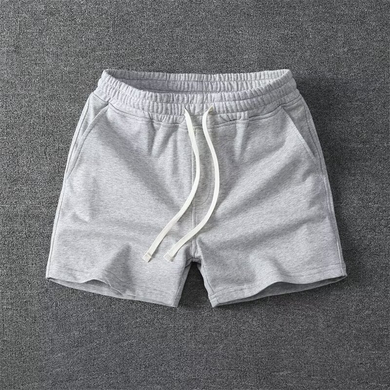 Summer Pure Cotton Sports Three-Quarter Pants Men's Trendy Casual Home Fitness Running Elastic Drawstring Outer Wear Four-Quarter Shorts