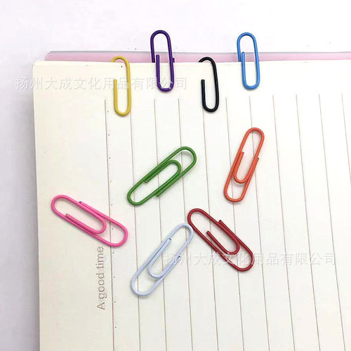 Manufacturer's best-selling office stationery 28mm plastic-coated paper clips, paper clips, bookmarks, ten-color, ten-grid box set combination