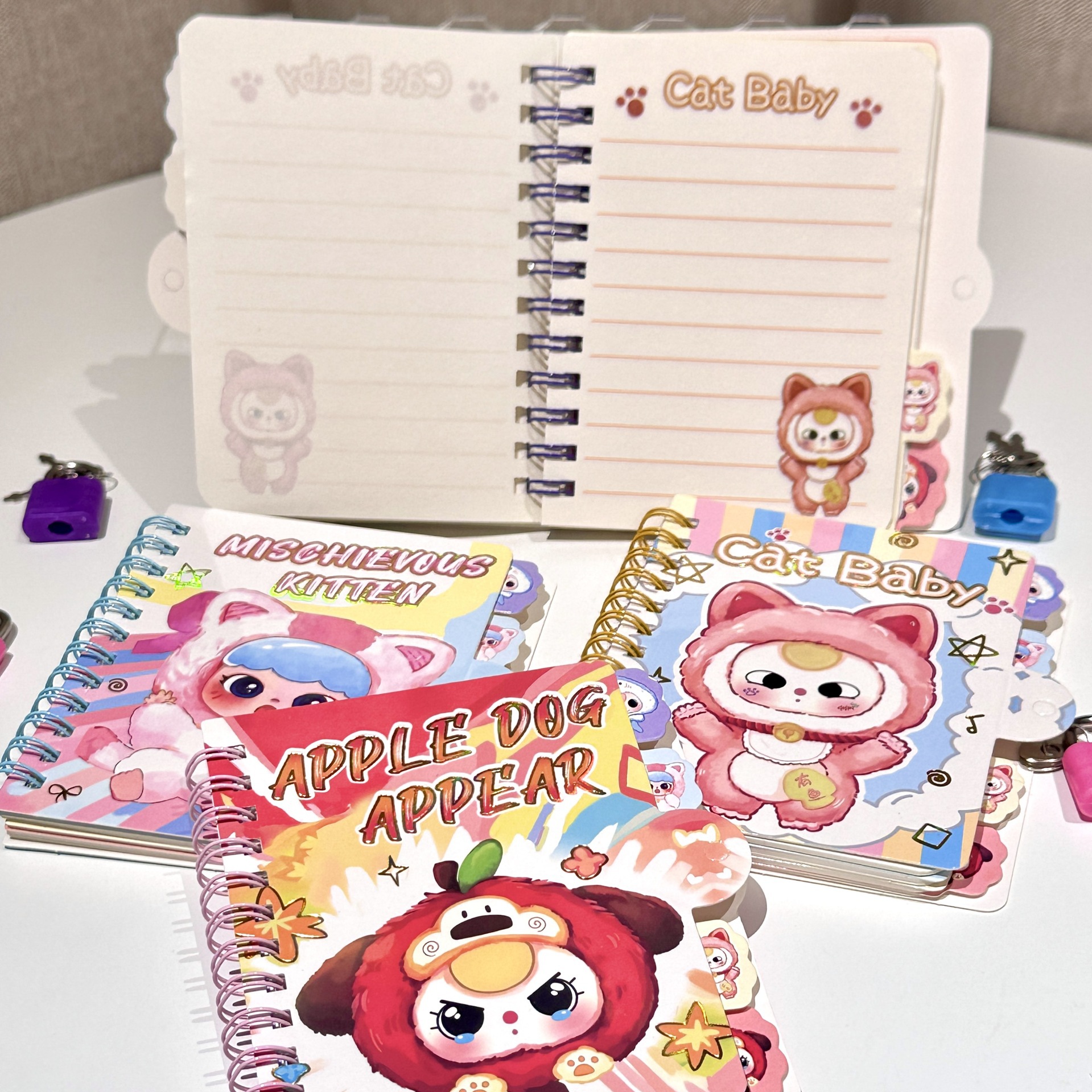 Lindo bebé transfronterizo de tres años libro de bobina cerradura de llave divertido diario secreto de estudiante papelería de alto valor comercio exterior al por mayor