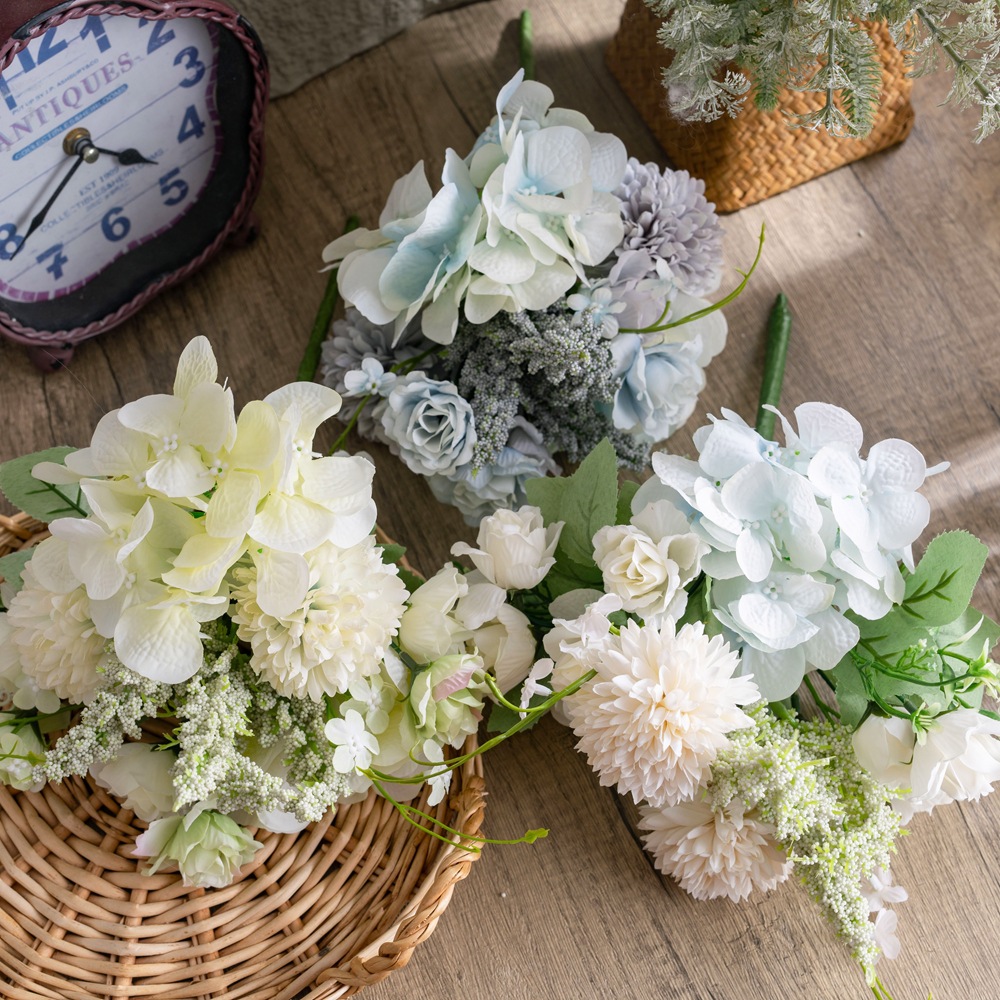 手捧花繡球廠家仿真花家庭裝飾婚慶手捧花花牆假花INS風DY1-3120