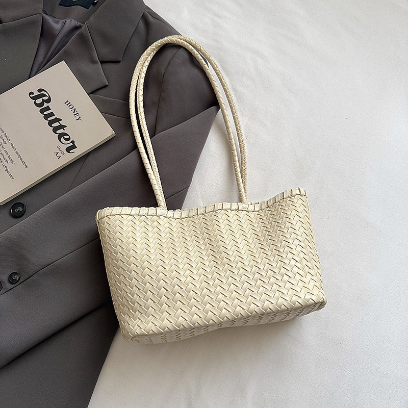 Moda de viaje nuevo balde bolsas de gran capacidad de verano ocio tote trenzado 2026 bolsas de hombro para mujeres