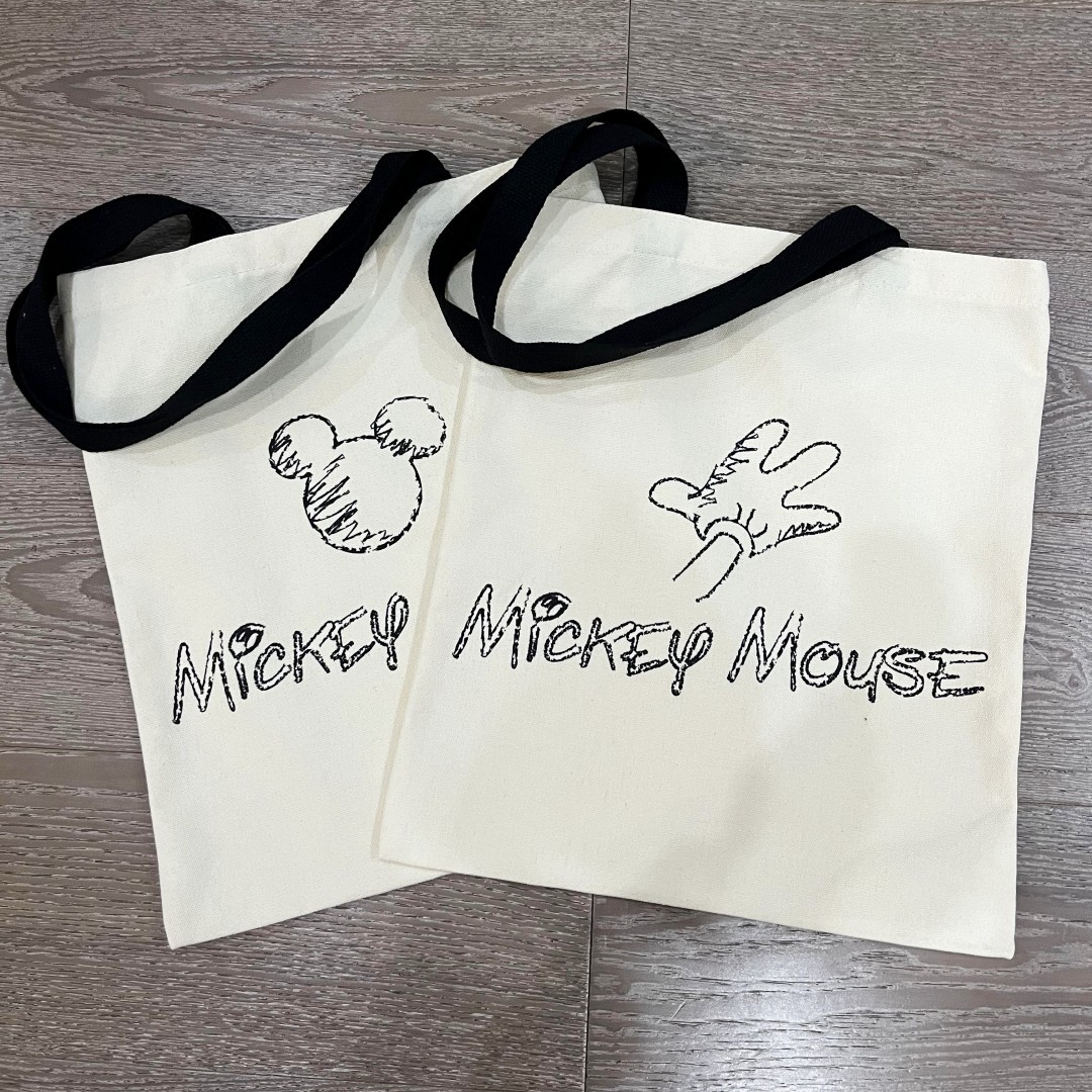 帆布袋女单肩双肩大学生ins书包大容量环保购物袋米老鼠手提包袋