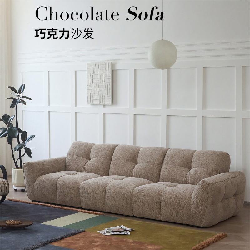 Sofá de chocolate medieval ligero estilo retrógrado francés sala de estar línea recta sofá rojo combinación sofá de Chenille
