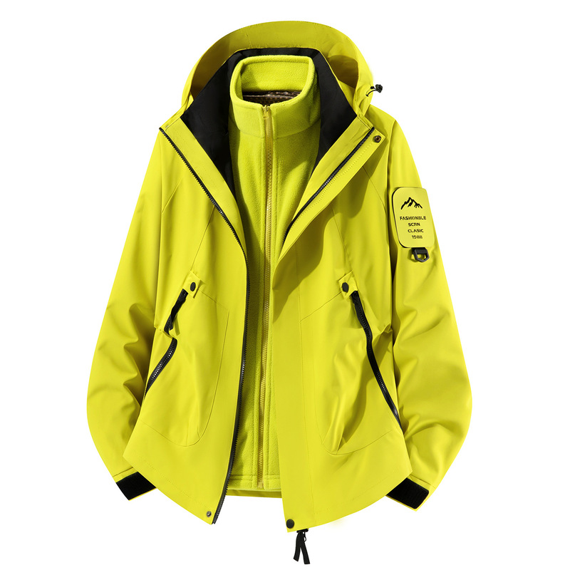 Jacket Waterproof Couple Style Windproof Autumn and Winter Three-In-One New Outdoor Two-Piece Jacket Detachable Mountaineering Suit