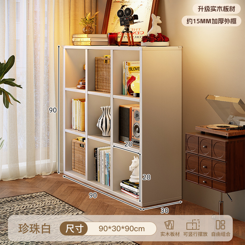 Gabinete de madera maciza estilo antiguo estante de libro Kalak estante de piso estante de jardín de infantes de ocho tablero armario de almacenamiento integrado