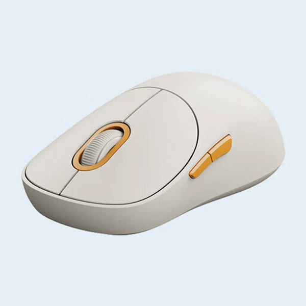 Beige wireless mouse