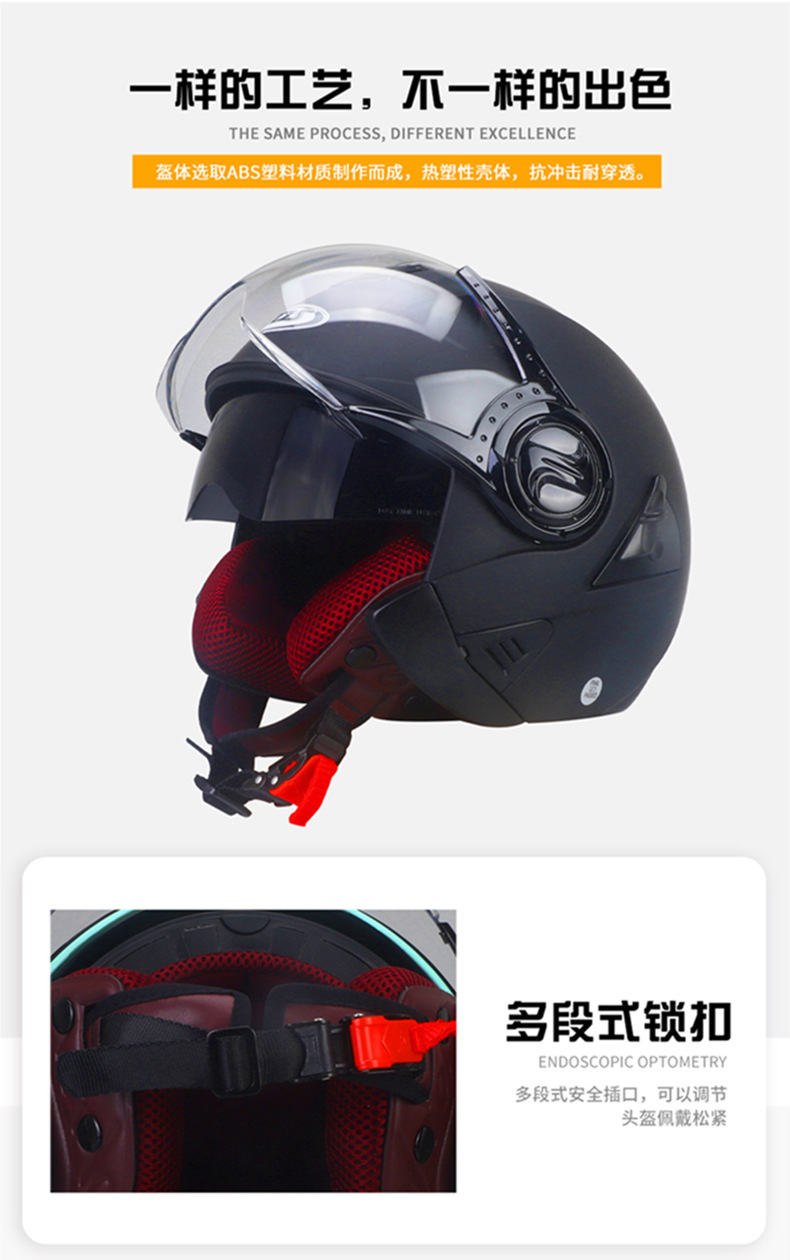 [Exclusively for Export] 3C Certified Electric Vehicle Helmet for Men and Women, Winter Battery Motorcycle Half Helmet for All Seasons