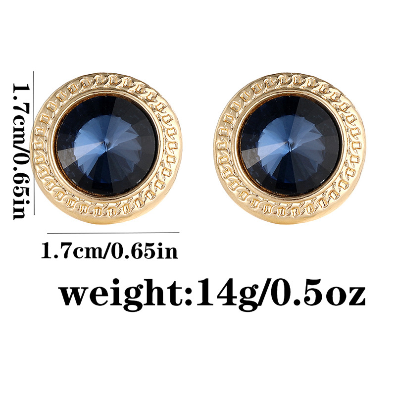 Gemelli da polso rotondi oro con zircone per camicia da uomo_voghion.com
