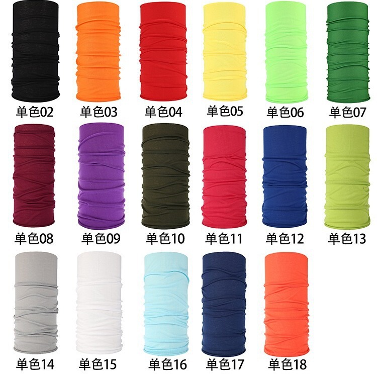 Solid color outdoor headscarf riding Magic headscarf men's and women's sunscreen scarf headgear collar can be printed LOGO Solid color outdoor headscarf riding Magic headscarf men's and women's sunscreen scarf headgear collar can be printed LOGO
