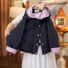 女童加绒外套2025新款儿童秋冬装洋气时髦中大童加厚夹棉保暖棉衣