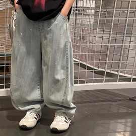 男童裤子夏季薄款新款儿童宽松冰丝牛仔裤中大童夏装防蚊裤