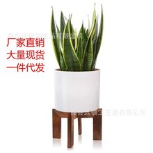 北欧风格简约实木阳台花盆托架木制花架室内落地摆件可拆卸多肉架