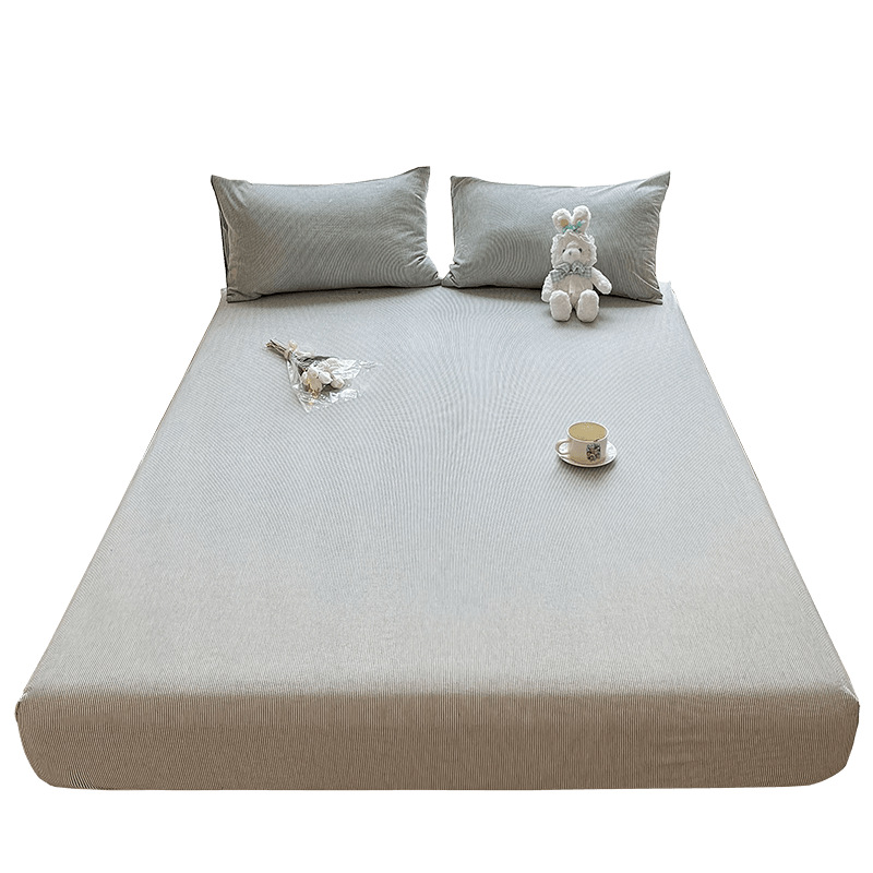 Colcha de algodón puro pieza individual 100 funda protectora de colchón de algodón todo incluido funda de cama juego de tres piezas 2025 nuevo 3