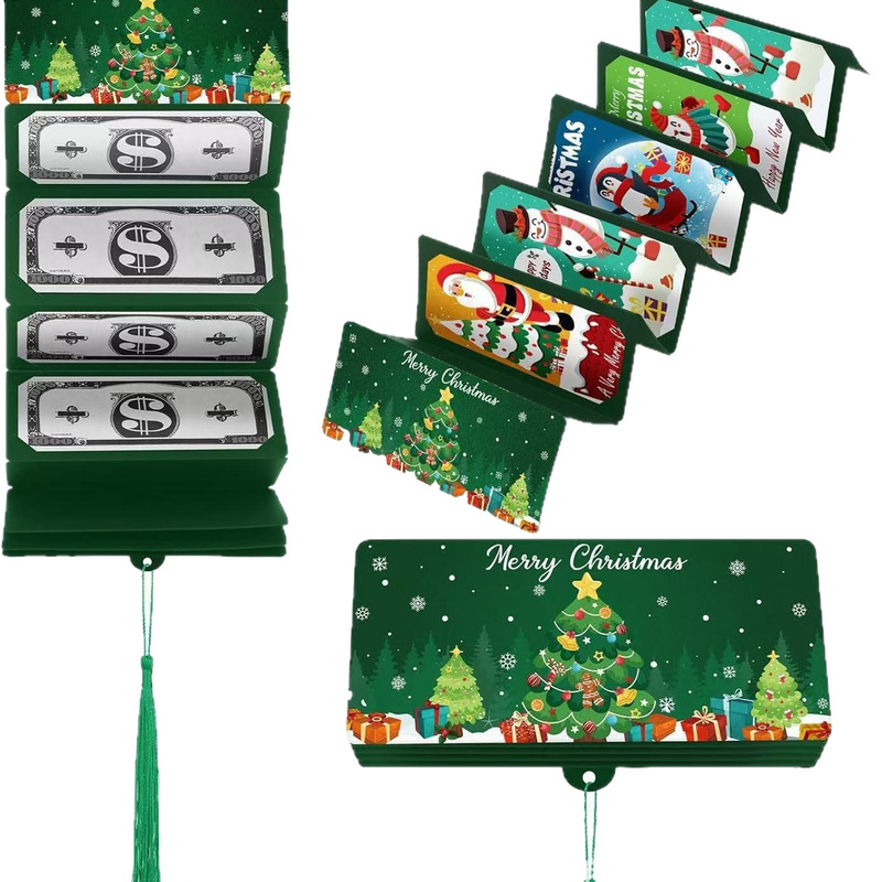 2025 新しいクロスボーダーサンタクロースドル 10 カードスロット赤い封筒クリスマスサプライズパーティー貯金箱|undefined