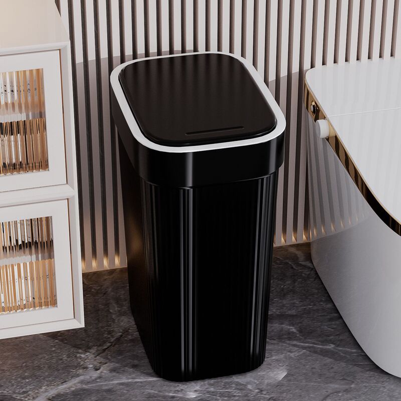 Light Luxury Trash Can Thickened Large Capacity Flip Cover Bumper Bedroom Kitchen Bathroom Toilet Trash Can Factory Wholesale