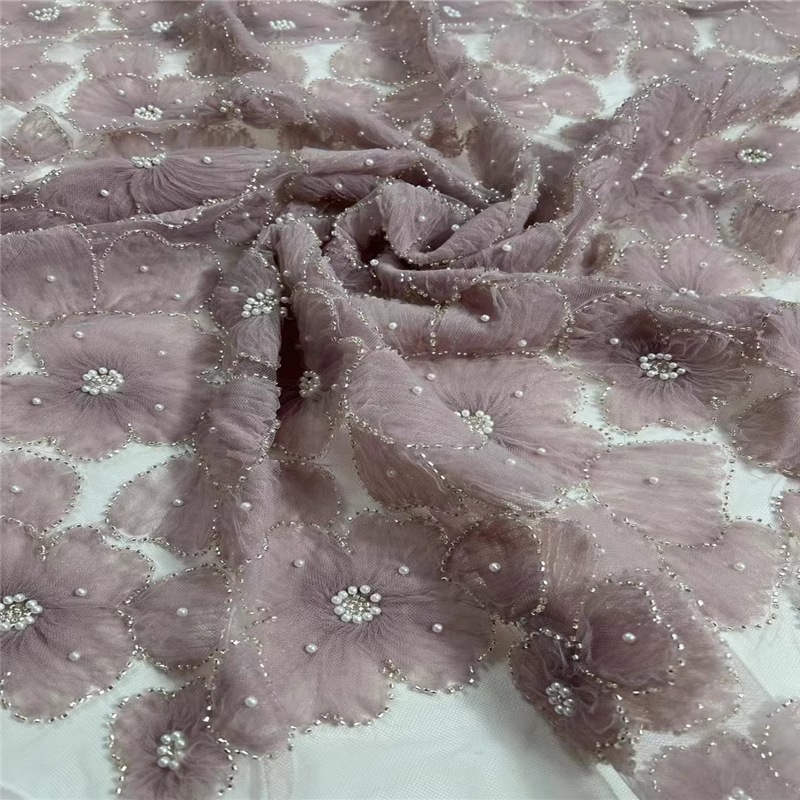 Fábrica directa de perlas bordadas de placas de paleta de perlas bordadas tela de moda vestido de cinturón tela