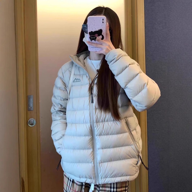 2025秋冬排骨羽绒服女白鸭绒情侣外套轻薄宽松新款连帽加厚小个子|undefined