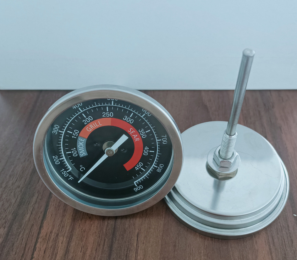 T300B 3"防水烤肉温度计 烤炉温度计 不锈钢双金属温度计