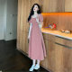 (combon) Gentle CollArbone Bubble Embroidered Dress Women's Summer New French Mid-length WAist Slimming A-line