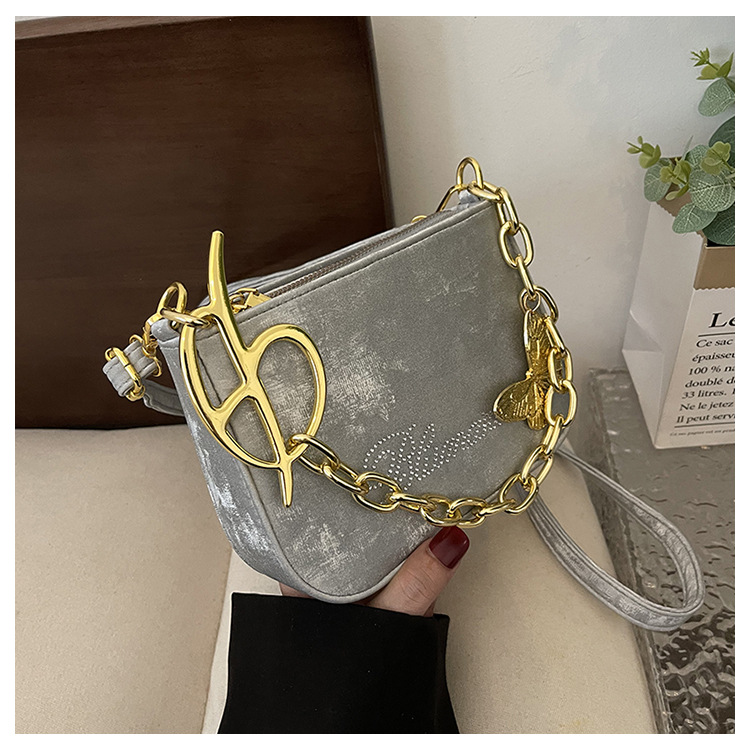 Women's Small Suede Letter Butterfly Streetwear Square Magnetic Buckle Crossbody Bag display picture 2