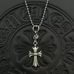 European and American Retro Crow Heart Necklace for Men and Women, Couple Cross Pendant, Versatile Clavicle Chain, Wholesale Live Broadcast Cross-Border