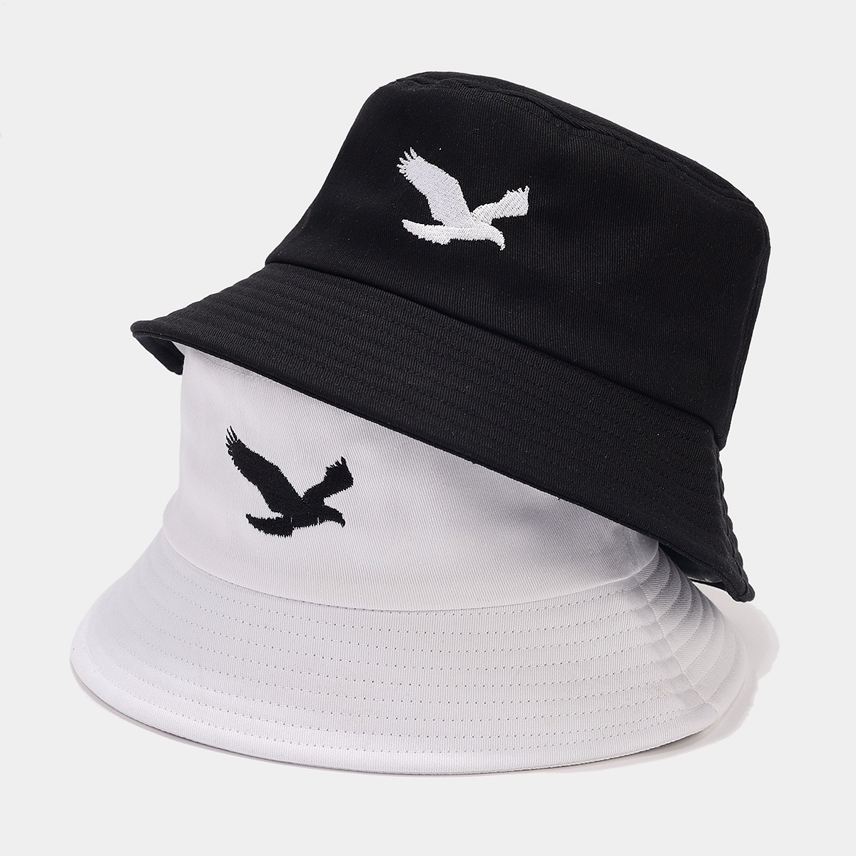 2025 nuevo águila bordada sombrero de pescador sombrero de sol hombre y mujer moda versátil sombrero de sol pareja sombrero de marea image 3