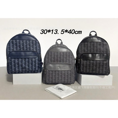 メンズショルダーバックパックストライプレターカジュアルバックパッククラシック老眼大容量男性と女性のバックパック