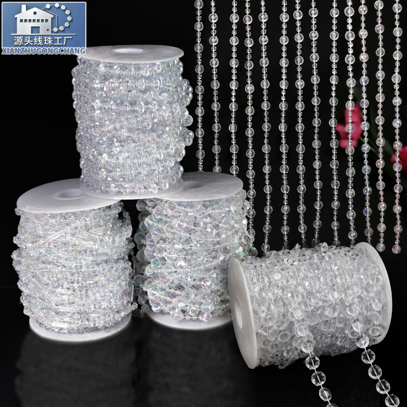 Manufacturer Acrylic Ufo Flat Beads String Beads Wedding Background Decoration Crystal String DIY Door Curtain Partition Plastic Bead Chain Manufacturer Acrylic Ufo Flat Beads String Beads Wedding Background Decoration Crystal String DIY Door Curtain Partition Plastic Bead Chain