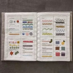 Amazon新品stitch bookニードルブックDIYニードルサンプル本リネン刺繍ファンブック
