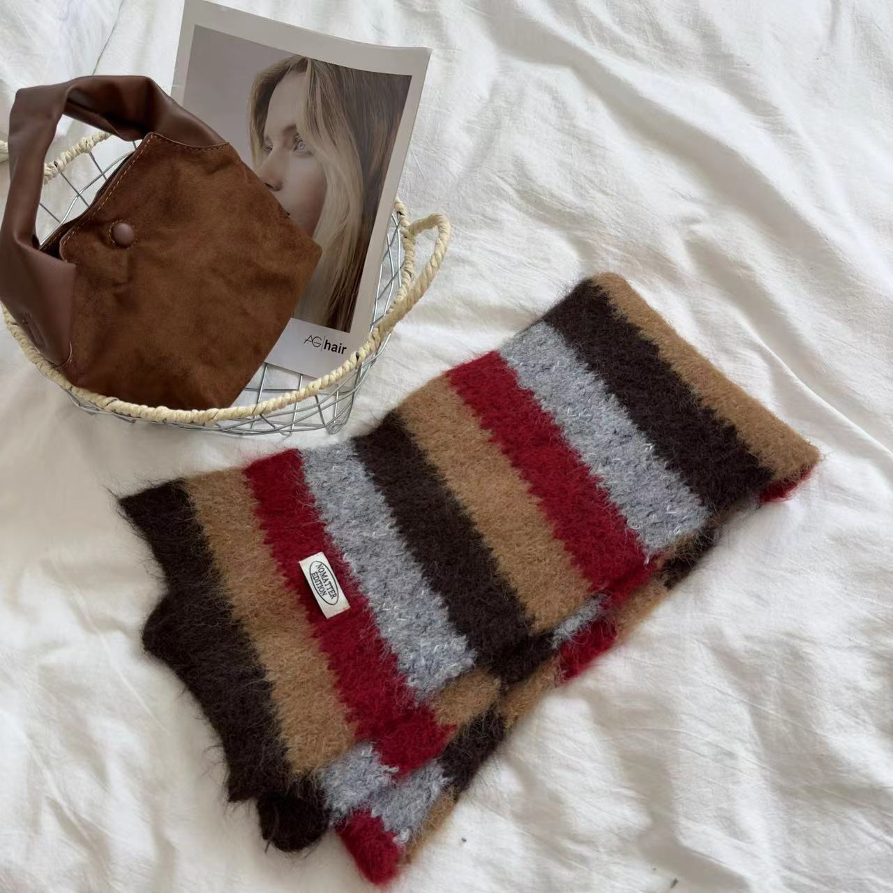 Bufanda Tejida de Lana para Invierno Cálida y Suave para Otoño e Invierno