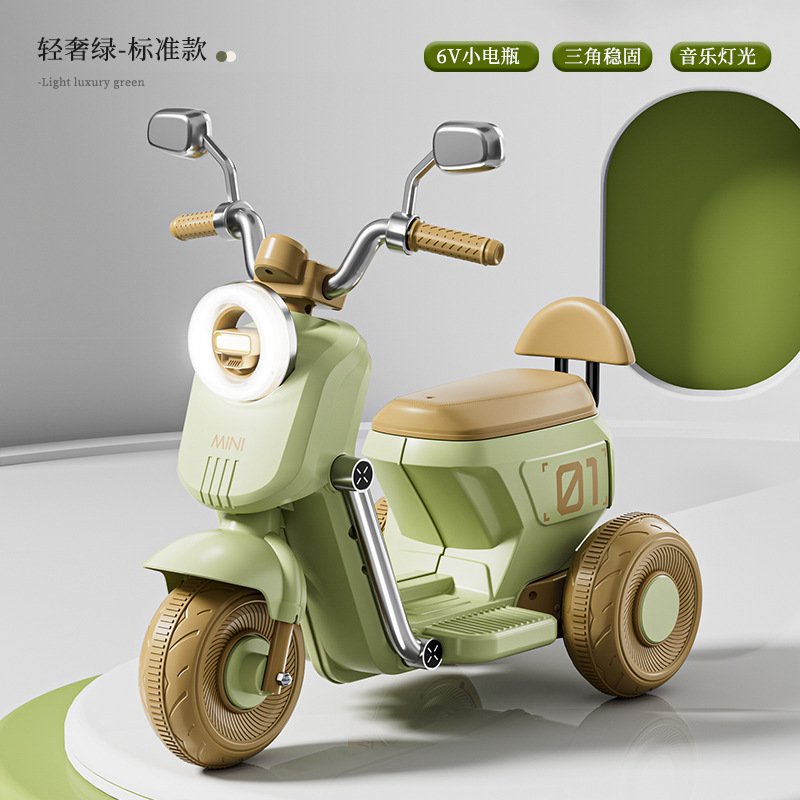 Motocicleta eléctrica para niños, triciclo, coche de juguete para bebés para hombres y mujeres, los niños pueden sentarse en un coche a batería, cochecito de control remoto