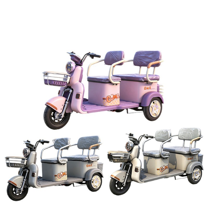 El nuevo triciclo eléctrico de moda se puede transportar con carga tripulada, dos filas de asientos grandes, el triciclo eléctrico se puede exportar. image 6