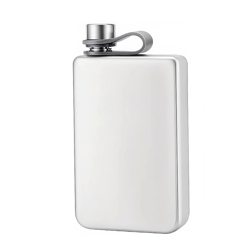 Transfronterizo 304 acero inoxidable 9OZ personalidad tetera cuadrada de vino medio kilogramo al aire libre metal portátil botella de vino al por mayor