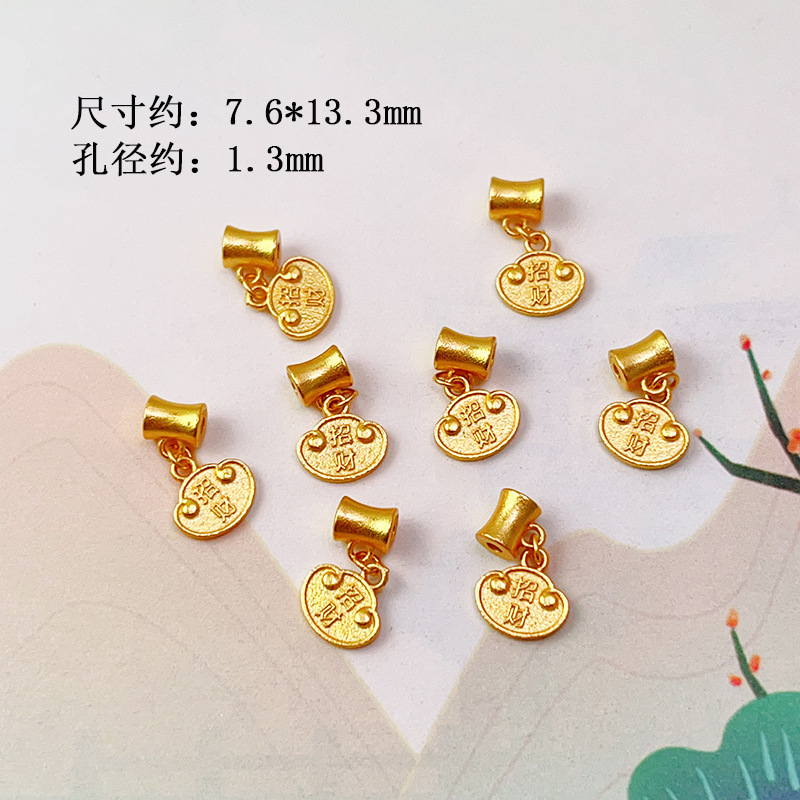 S925 Silver Gold-Plated Brushed Spacer Beads Barrel Beads Round Beads Bamboo Accessories Bracelet Necklace Charms DIY Semi-Finished Accessories New