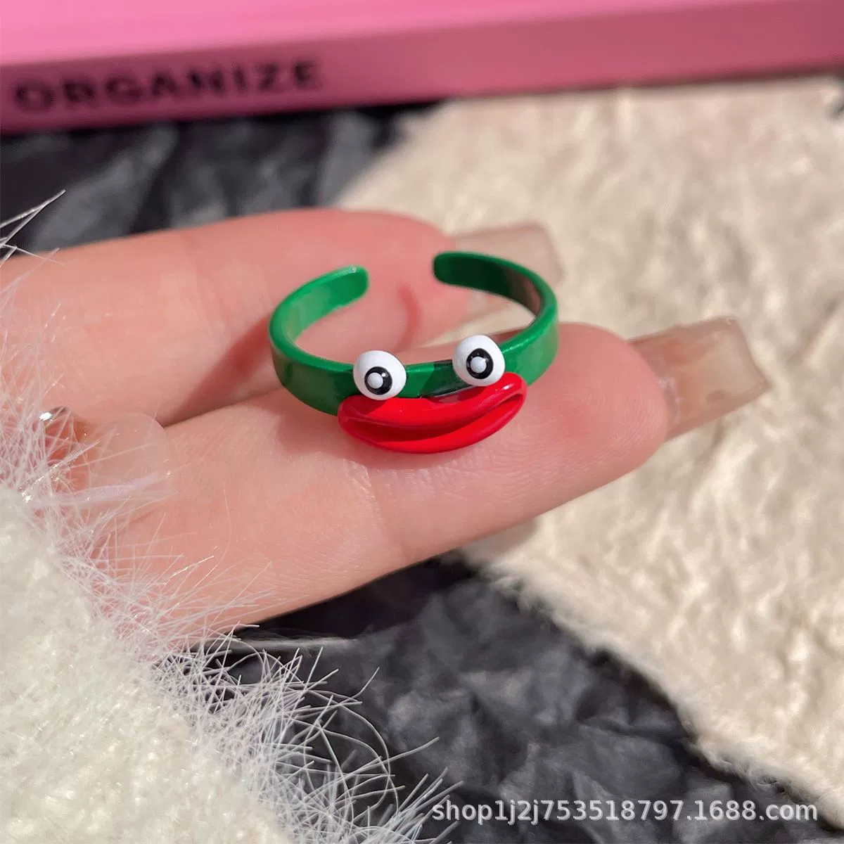 Cute cartoon one size ring, funny monster for elementary school students for beloved