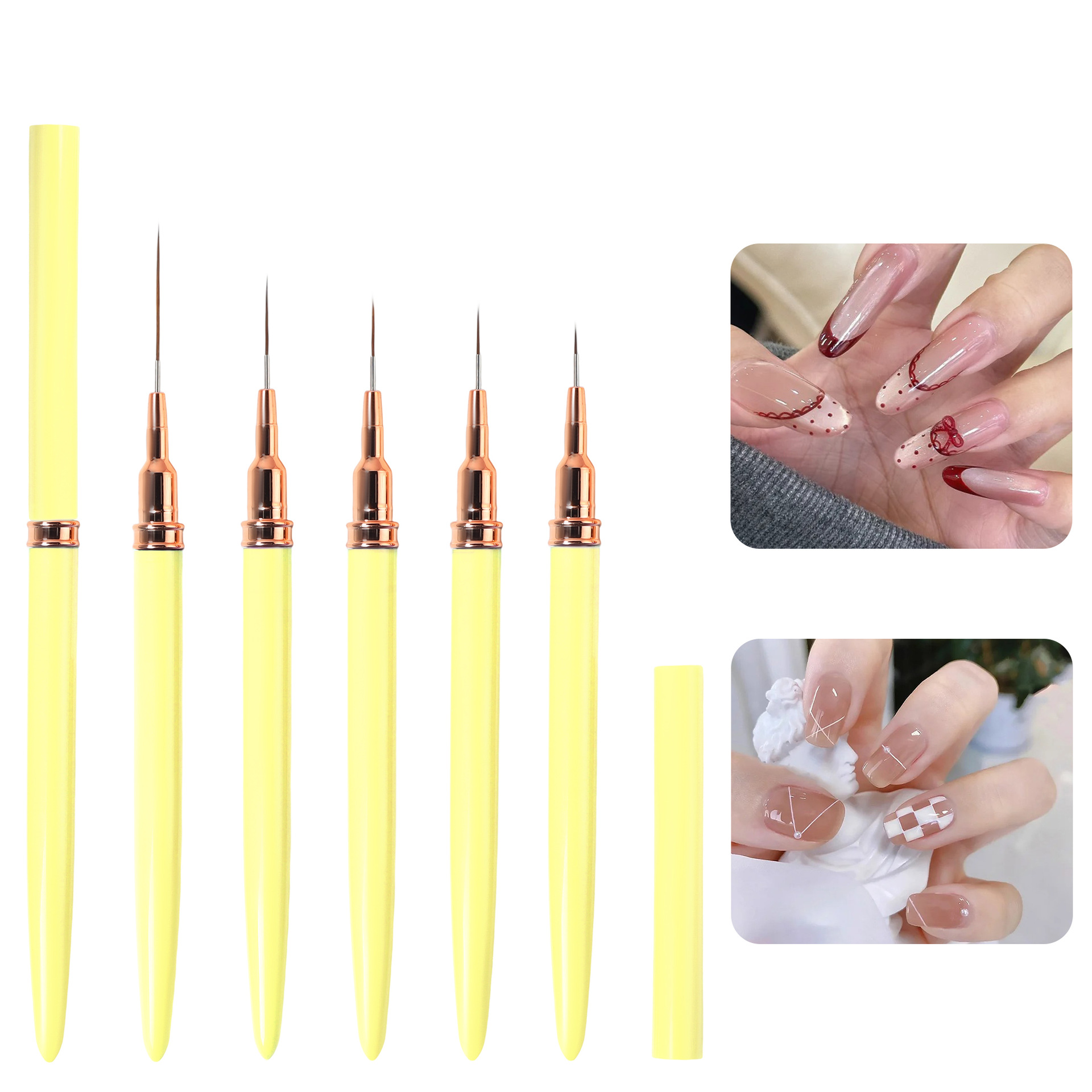 Pen de manicura varilla de madera de sánalo con cubierta pen de pintura pen de relieve pen de manicura conjunto de fototerapia pen de color pen de función pen gradiente pen