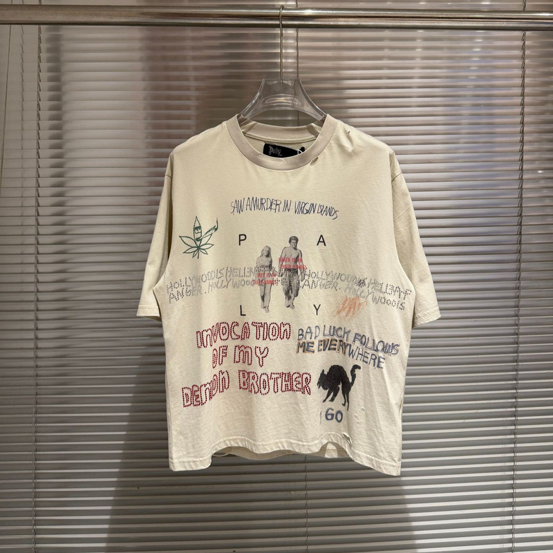 Paly Hollywood West Coast Graffiti Erd Style Rhinestone Short-Sleeved T-Shirt Same Style as Travis Scott Paly Hollywood West Coast Graffiti Erd Style Rhinestone Short-Sleeved T-Shirt Same Style as Travis Scott