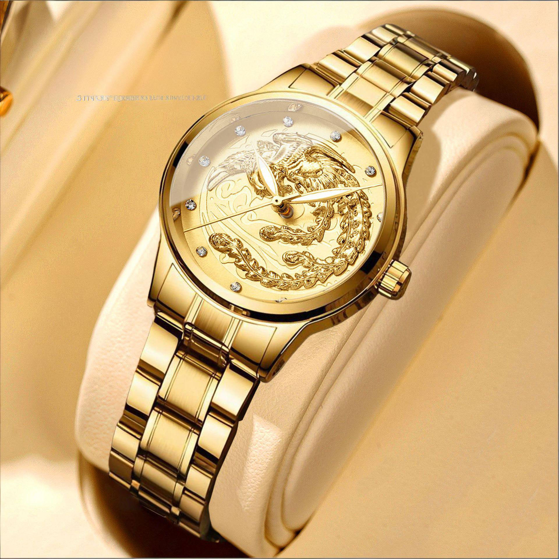 Internet Celebrity Brand Non-Mechanical Watch Women's Watch Waterproof Luminous Watch Quartz Dragon Watch Fashion Dragon and Phoenix Couple Watch