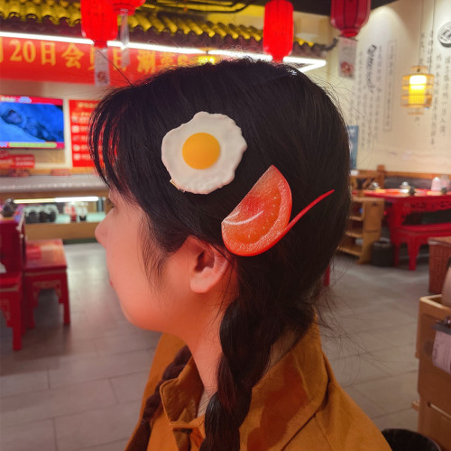 PVC simulation food toy model prawn beef roll personalized creative student gift hair edge card jewelry