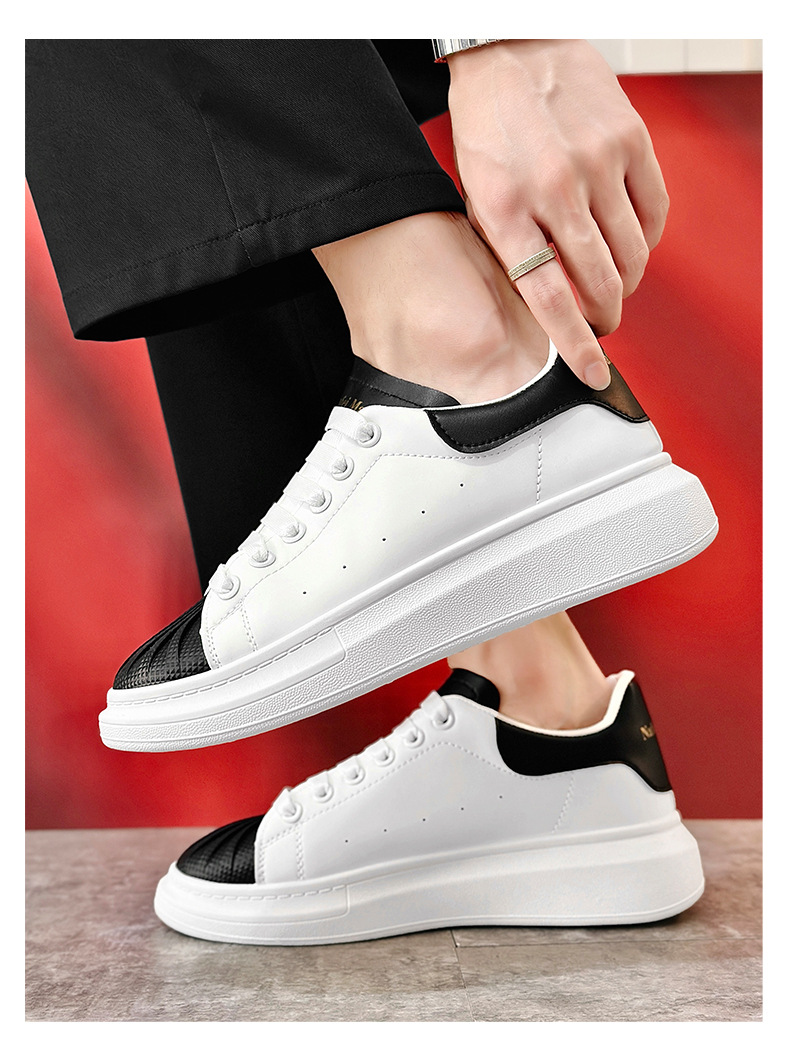 Weiße Shell Toe Sneaker Für Herren Leichte Koreanische Sneaker_voghion.com