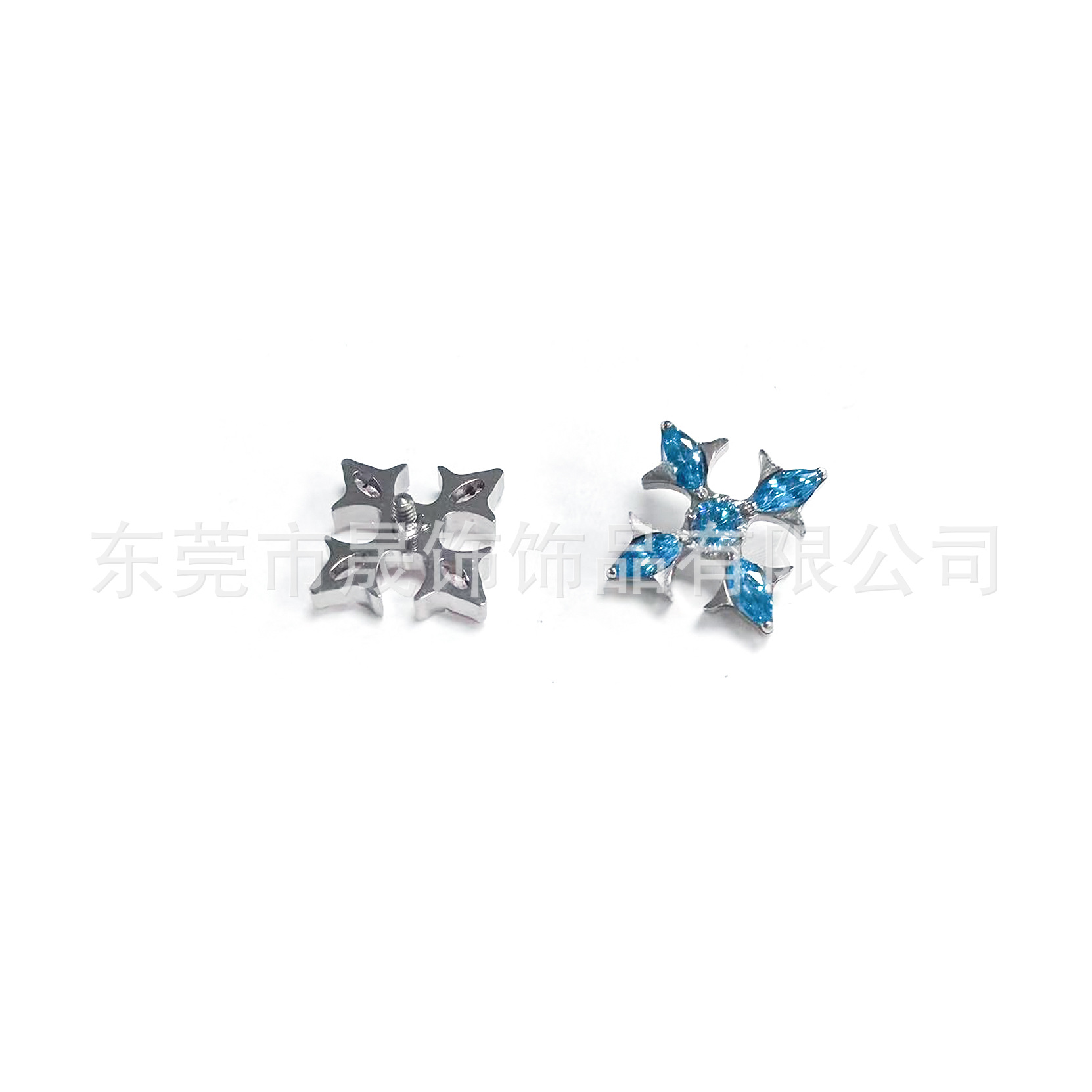 F136 Titanium 荆棘 Cross Helix Cartilage Stud Studded 5A Cubic Zirconia Ear Stud G23 Implant Grade Titanium Piercing Jewelry Ear 饰
