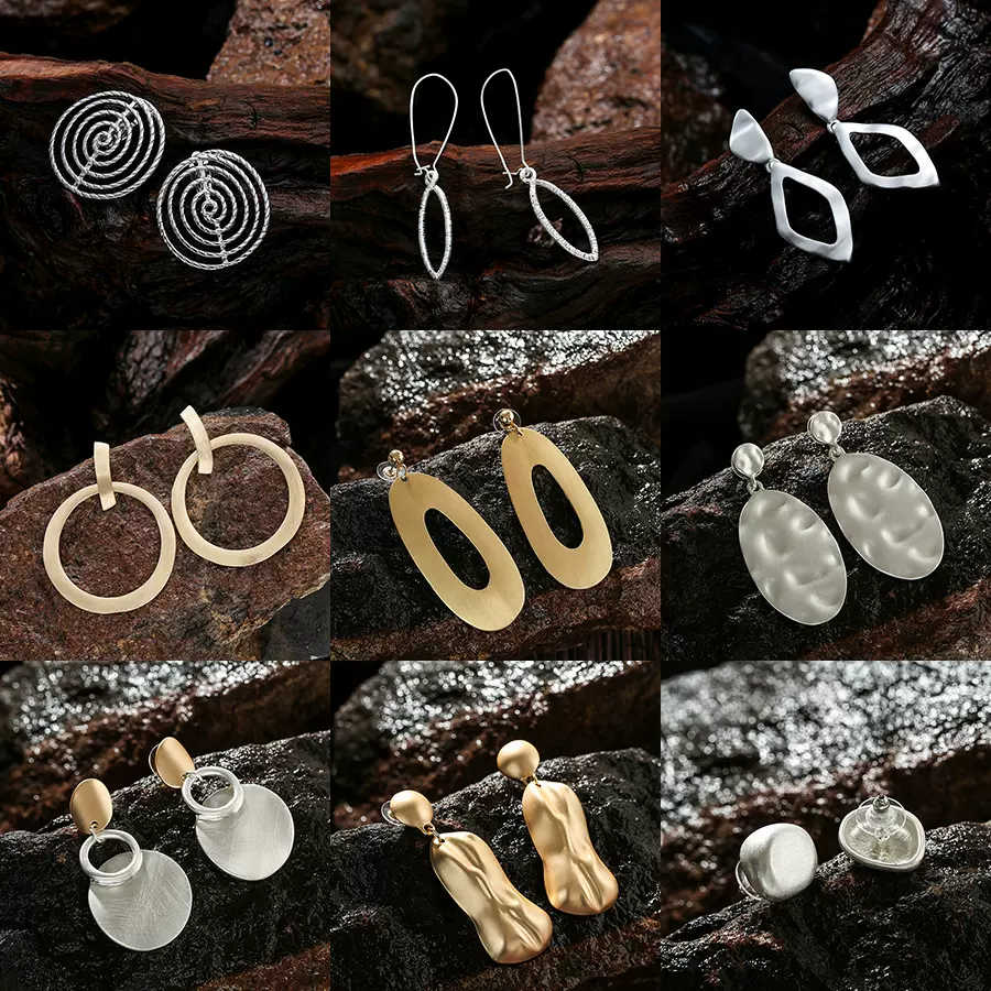 欧美女士夸张耳饰不规则多色耳坠精致个性时尚百搭高级感耳环批发