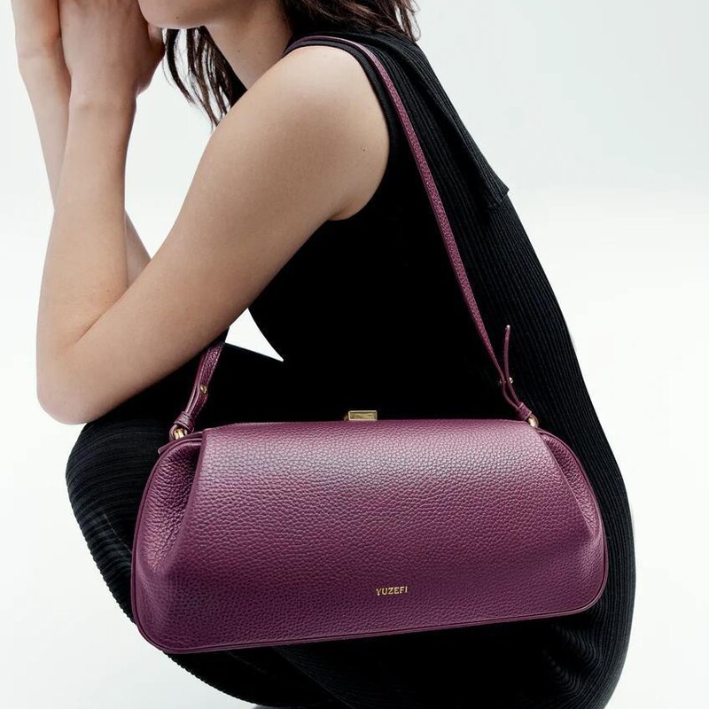 Yuzefi Single-Shoulder Underarm Bag with Genuine Leather Texture, Baguette Bag Oyster Clutch, Niche Non-Crowded Style Bag for Women Yuzefi Single-Shoulder Underarm Bag with Genuine Leather Texture, Baguette Bag Oyster Clutch, Niche Non-Crowded Style Bag for Women
