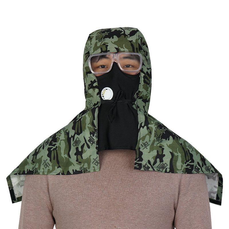 sombrero antipolvo sombrero máscara con chal hombre y mujer carga y descarga seguridad laboral sombrero ventilado a prueba de ceniza a prueba de polvo