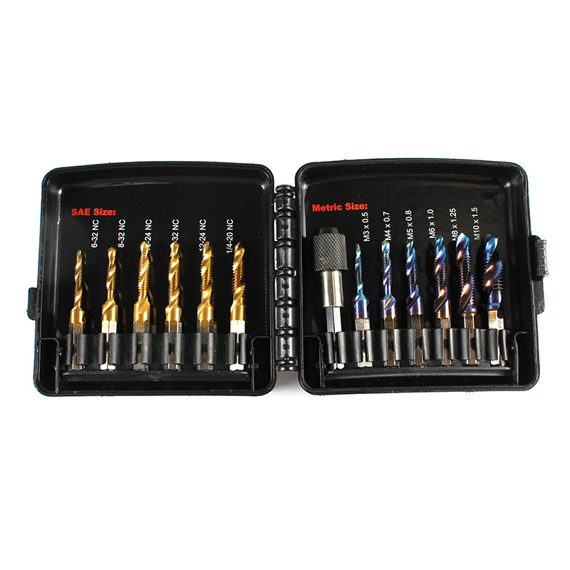 13PC 복합 탭 세트(검정색 및 파란색)