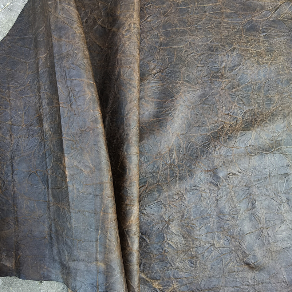 低价库存处理1.6-1.8.压花双色格鳄鱼纹手抓纹头层疯马牛皮