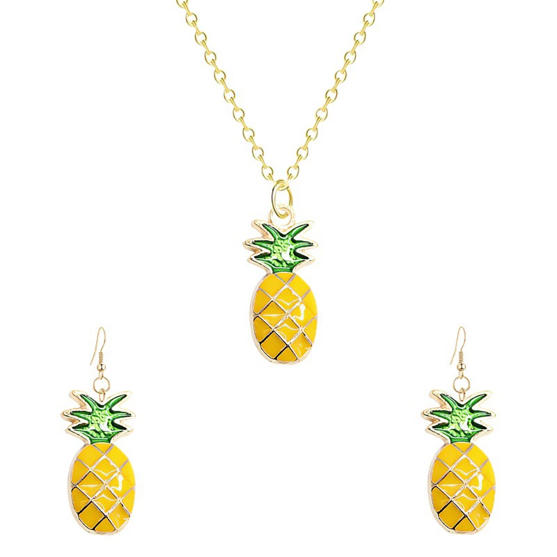 Европейская и американская внешняя торговля трансграничные серьги тропические фрукты ананас ожерелье серьги костюм подарок на День Святого Валентина простой ананас