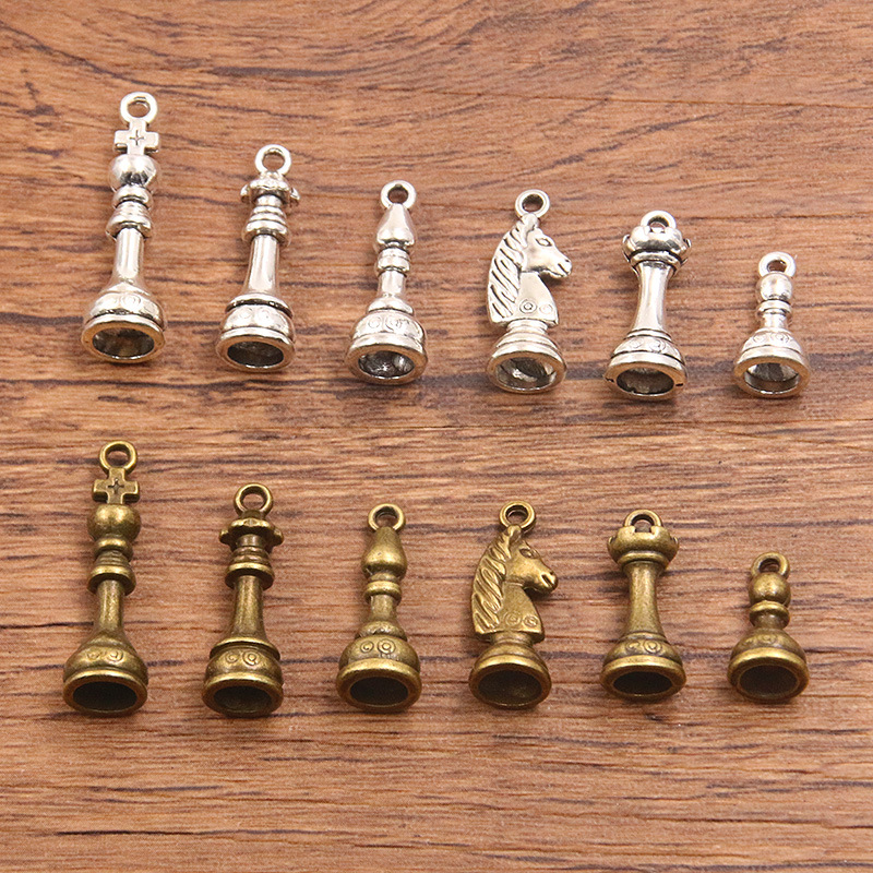 2 Colors, 6 Styles, Diy Zinc Alloy Jewelry Accessories, Chess Charm,...