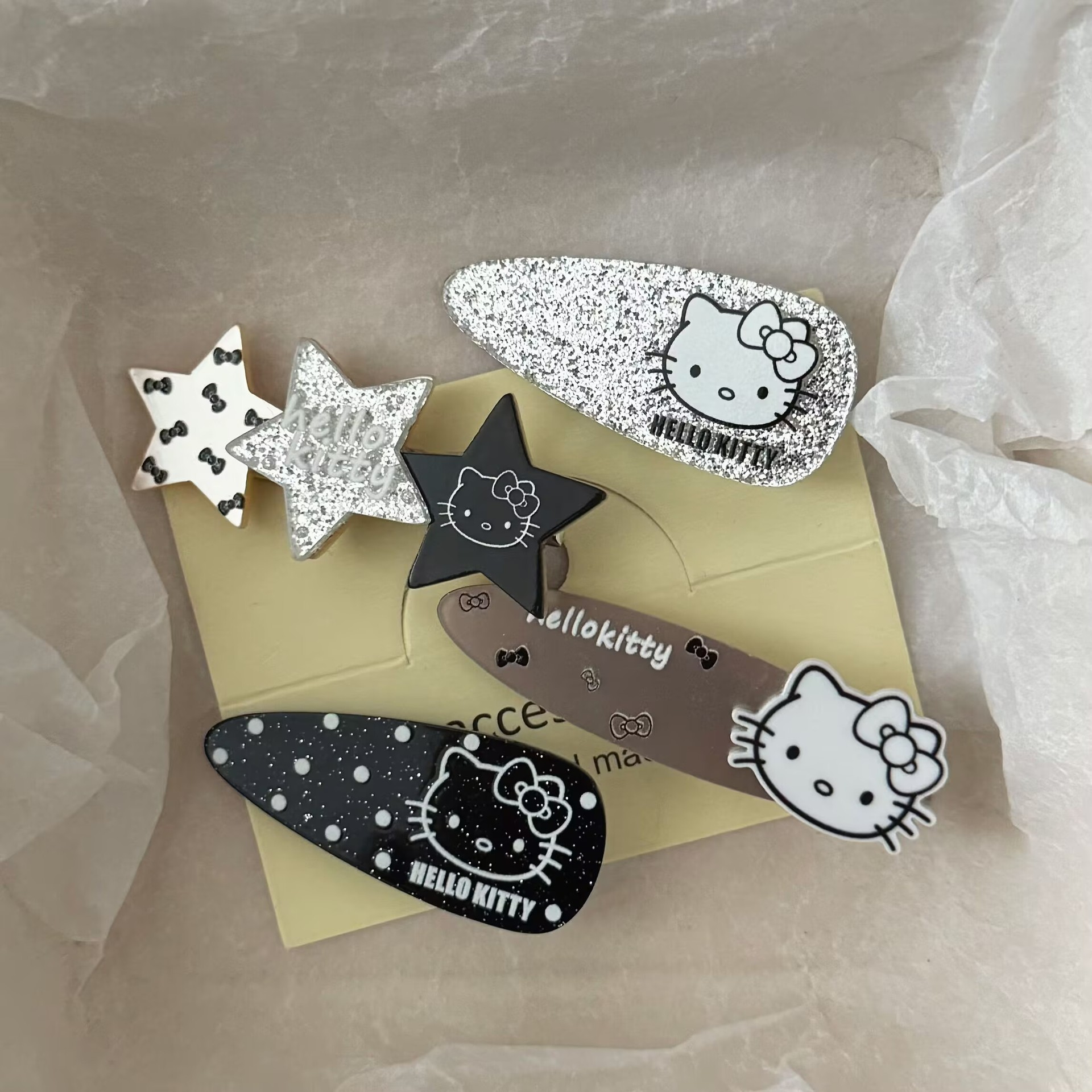 acrylic sweet cool style  stars barrettes japanese style simple girly style broken hair duckbill clip hairpin hair ornaments wholesale